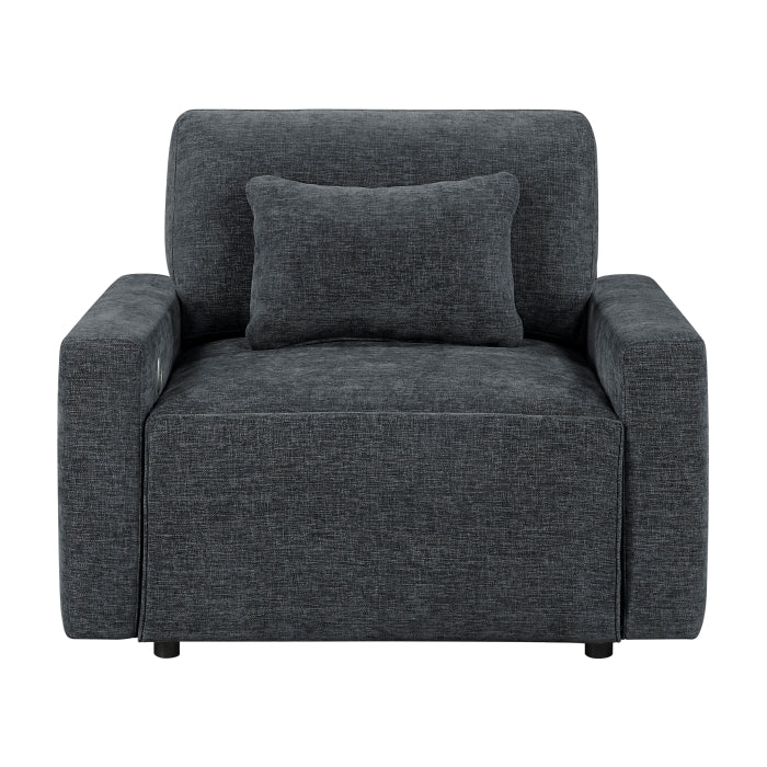 Cumulus Convertible Sleeper Chair with Charging Ports (8345DGY-1)