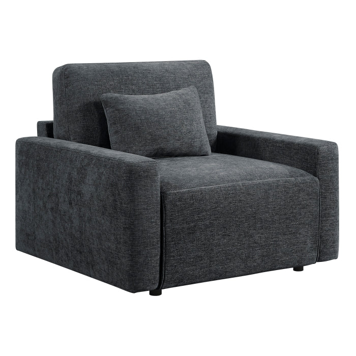Cumulus Convertible Sleeper Chair with Charging Ports (8345DGY-1)