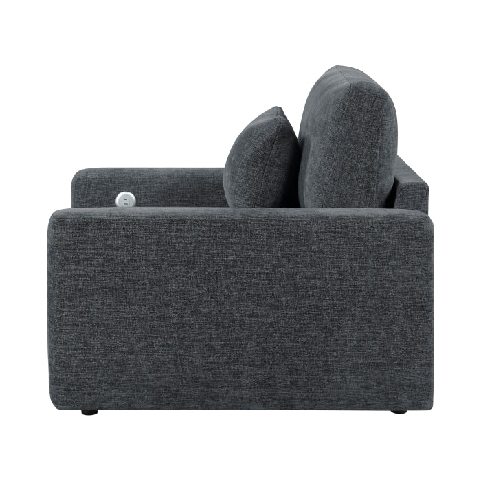 Cumulus Convertible Sleeper Chair with Charging Ports (8345DGY-1)