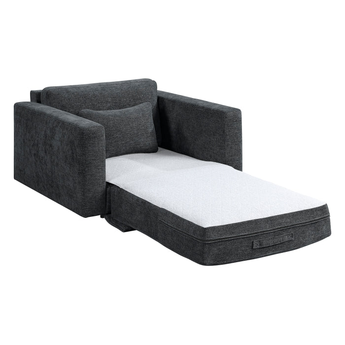 Cumulus Convertible Sleeper Chair with Charging Ports (8345DGY-1)