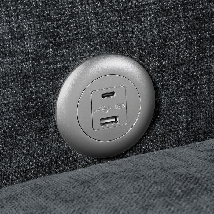 Cumulus Convertible Sleeper Chair with Charging Ports (8345DGY-1)