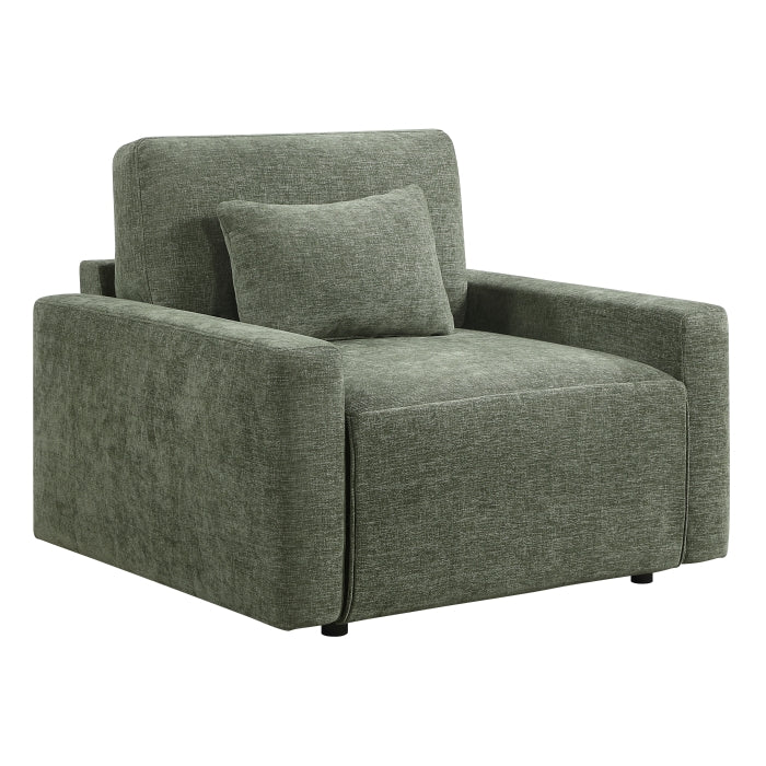 Cumulus Convertible Sleeper Chair with Charging Ports (8345GRN-1)