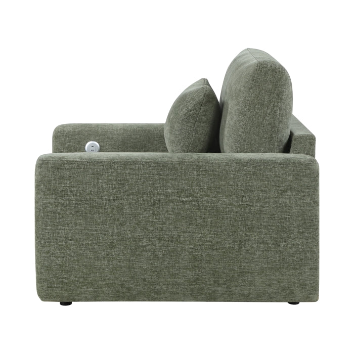 Cumulus Convertible Sleeper Chair with Charging Ports (8345GRN-1)