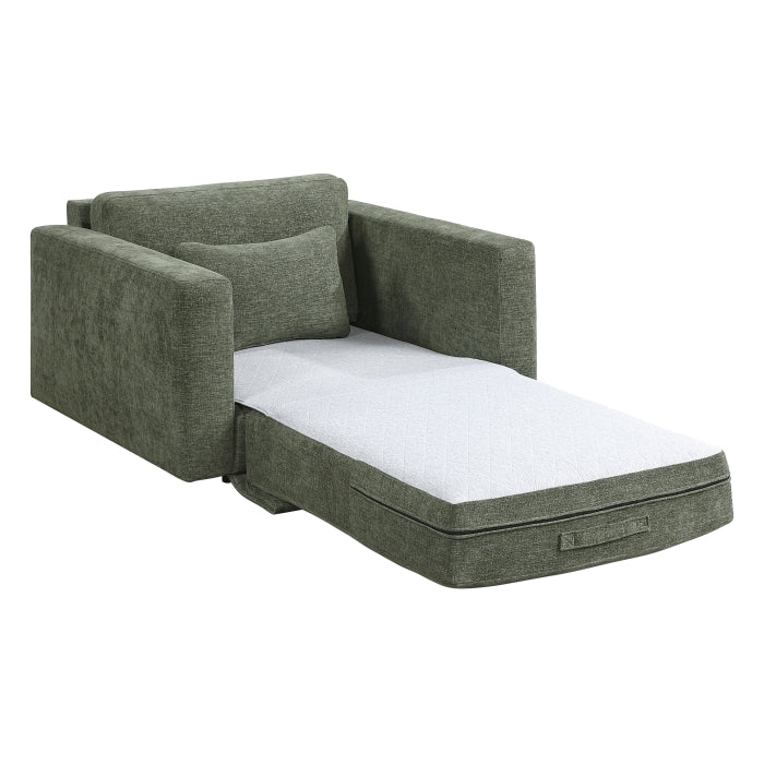 Cumulus Convertible Sleeper Chair with Charging Ports (8345GRN-1)