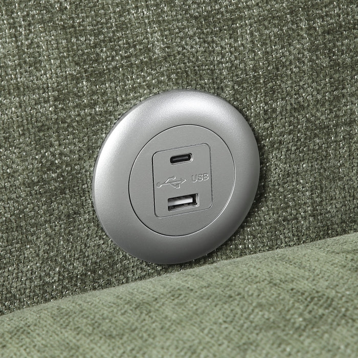 Cumulus Convertible Sleeper Chair with Charging Ports (8345GRN-1)