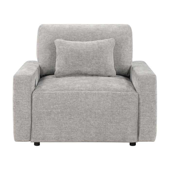 Cumulus Convertible Sleeper Chair with Charging Ports (8345GRY-1)