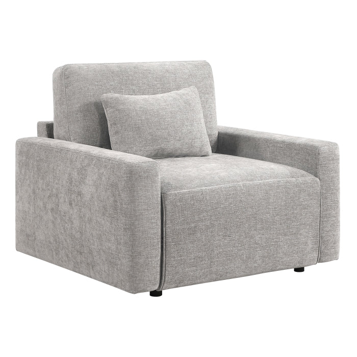 Cumulus Convertible Sleeper Chair with Charging Ports (8345GRY-1)