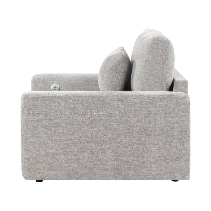 Cumulus Convertible Sleeper Chair with Charging Ports (8345GRY-1)