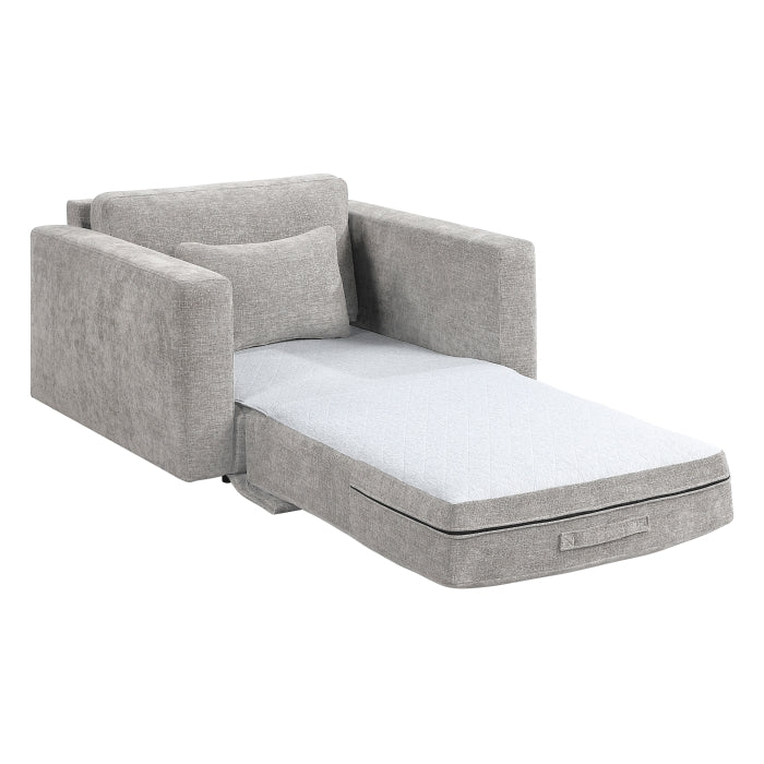 Cumulus Convertible Sleeper Chair with Charging Ports (8345GRY-1)