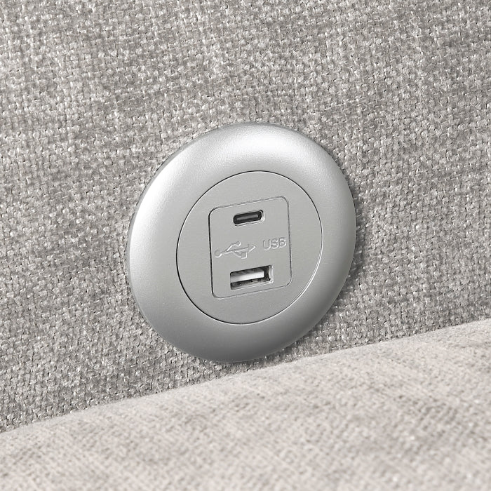 Cumulus Convertible Sleeper Chair with Charging Ports (8345GRY-1)