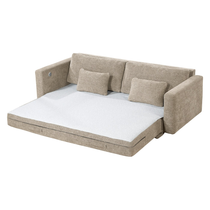 Cumulus Convertible Queen Sleeper Sofa with Charging Ports (8345TPE-3)