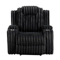 Phyllis Reclining Chair with Cup Holders (8348BLK-1)