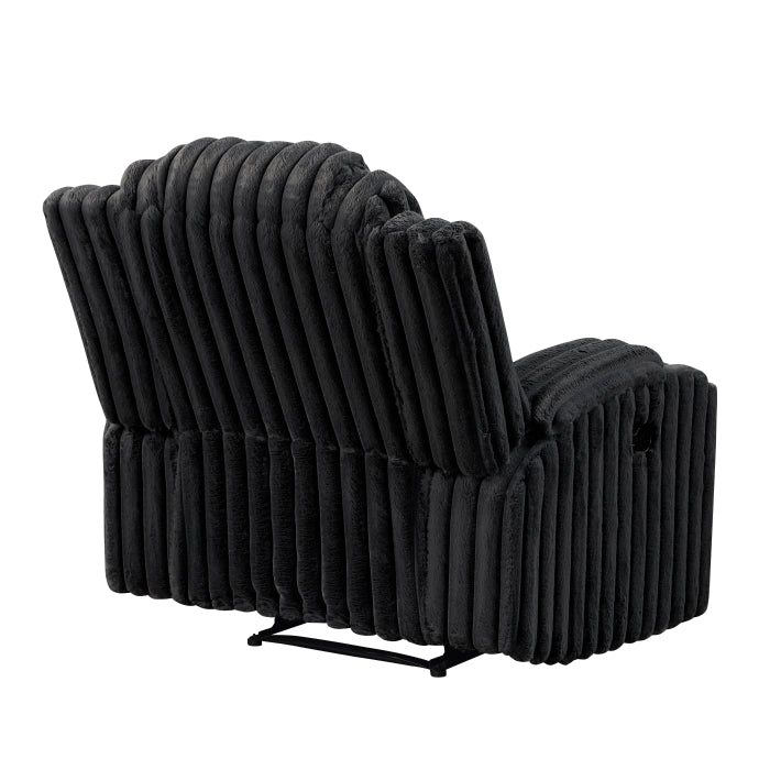 Phyllis Reclining Chair with Cup Holders (8348BLK-1)