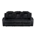 Phyllis Double Reclining Sofa with Cup Holders (8348BLK-3)