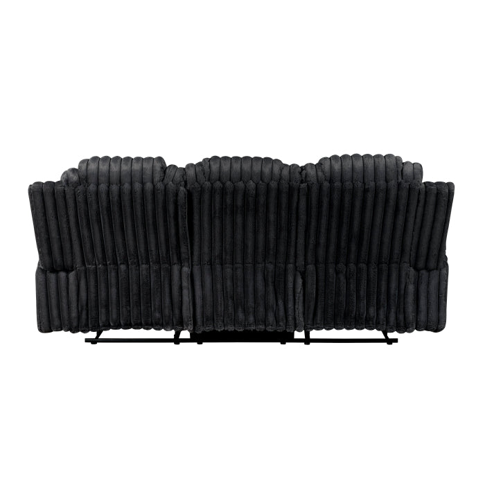 Phyllis Double Reclining Sofa with Cup Holders (8348BLK-3)