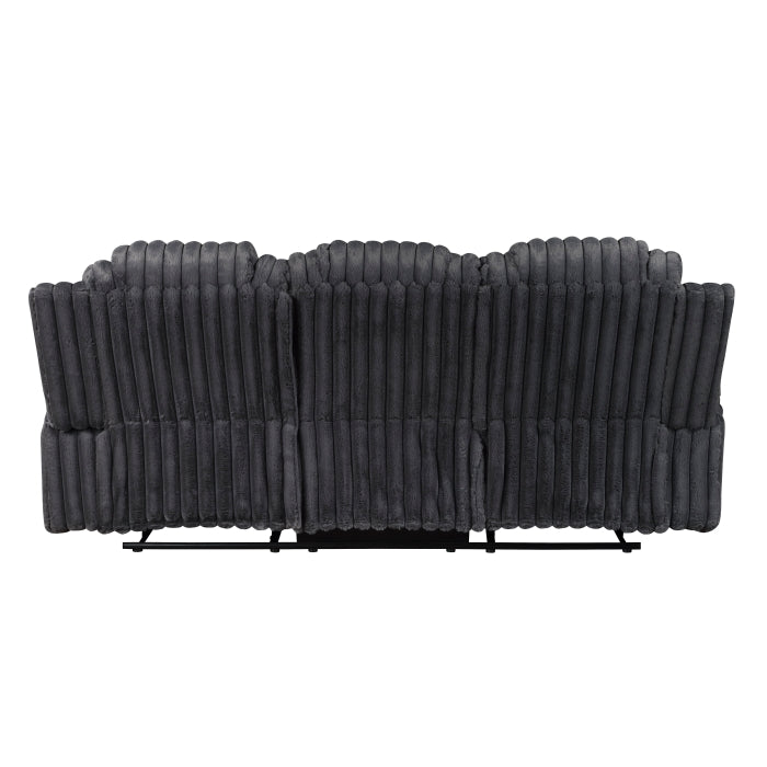 Phyllis Double Reclining Sofa with Cup Holders (8348DGY-3)