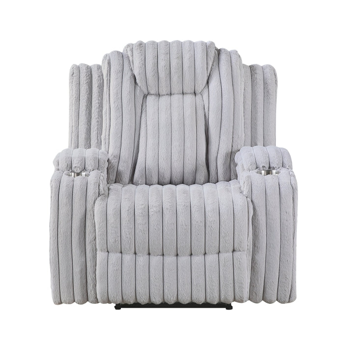Phyllis Reclining Chair with Cup Holders (8348GRY-1)