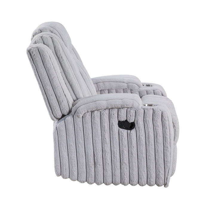 Phyllis Reclining Chair with Cup Holders (8348GRY-1)