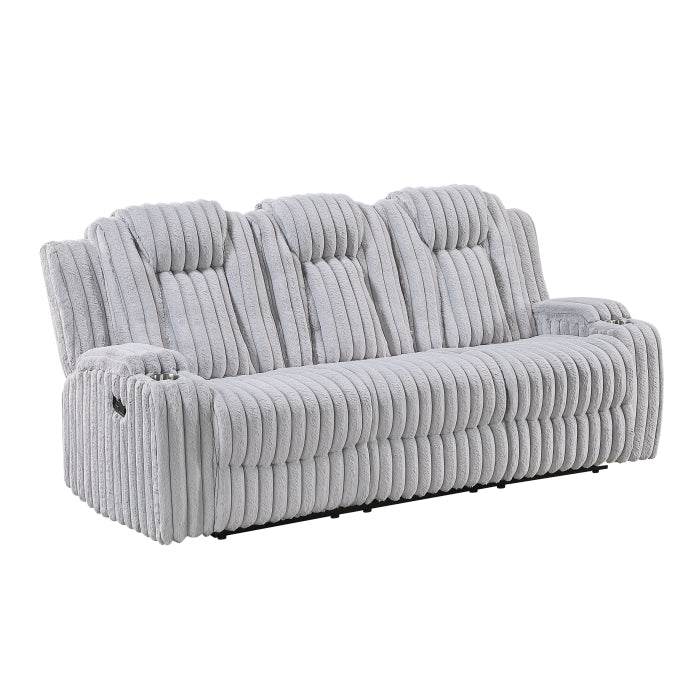Phyllis Double Reclining Sofa with Cup Holders (8348GRY-3)