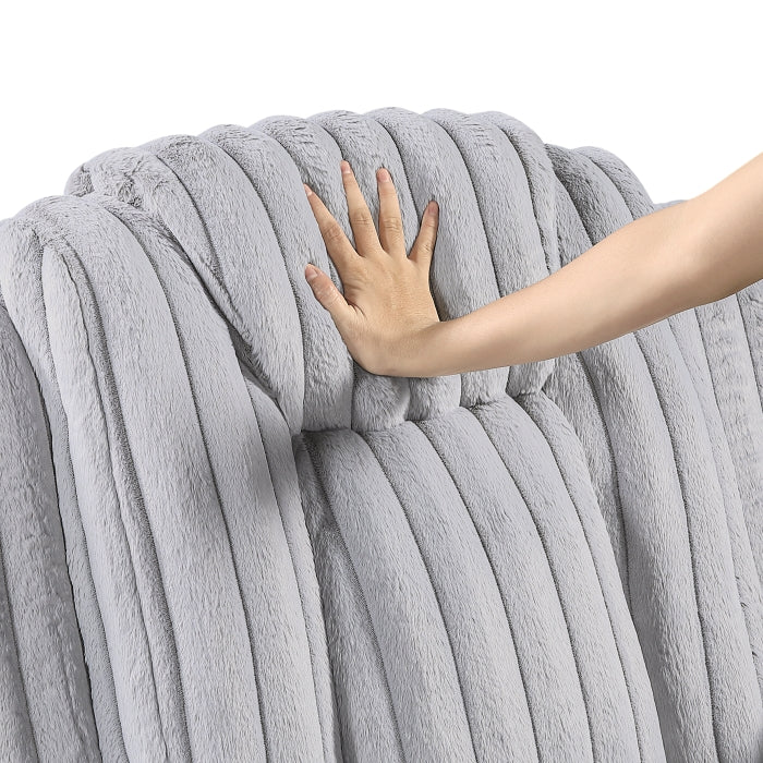 Phyllis Double Reclining Sofa with Cup Holders (8348GRY-3)
