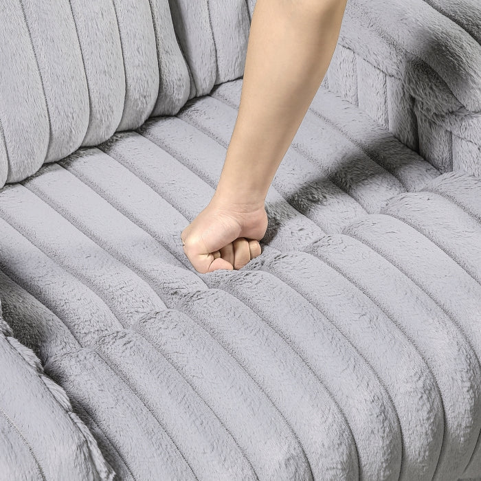 Phyllis Double Reclining Sofa with Cup Holders (8348GRY-3)