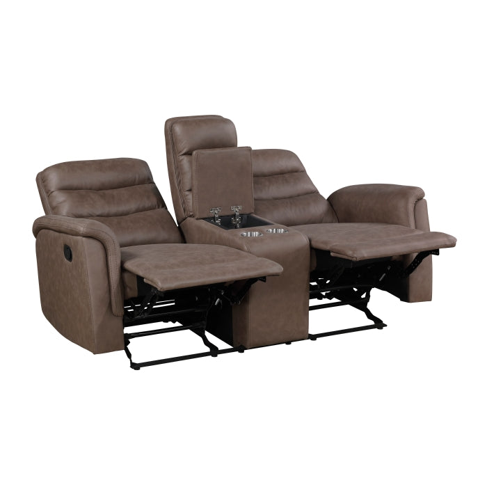 Metric Reclining Loveseat — Brown Manual
