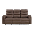 Metric Double Reclining Sofa with Drop-down Cup Holders (8360BRW-3)