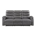 Metric Double Reclining Sofa with Drop-down Cup Holders (8360GRY-3)