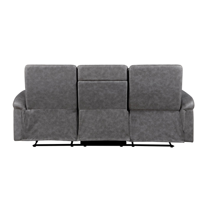 Metric Double Reclining Sofa with Drop-down Cup Holders (8360GRY-3)
