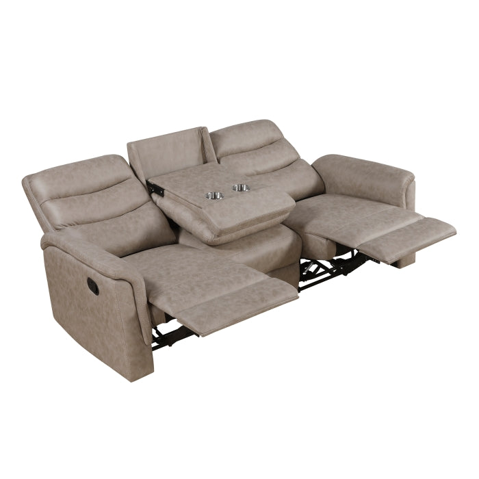 Metric Double Reclining Sofa with Drop-down Cup Holders (8360TPE-3)