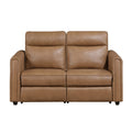 Equinox Power Reclining Loveseat with Rounded Arms — Brown Power
