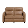 Equinox Power Reclining Loveseat with Curved Track Arms — Brown Power