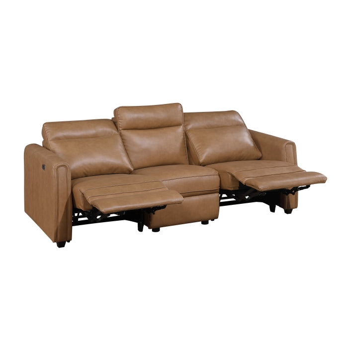 Equinox Power Double Reclining Sofa with Rounded Track Arms (8368BRW-3A1PW*)