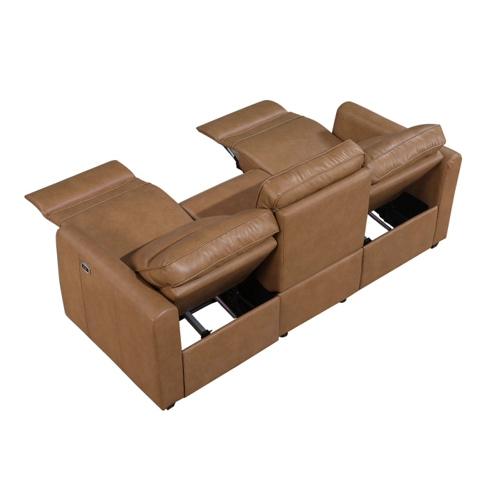 Equinox Power Double Reclining Sofa with Rounded Track Arms (8368BRW-3A1PW*)