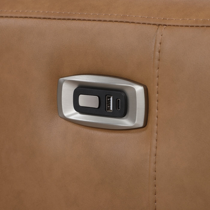 Equinox Power Double Reclining Sofa with Rounded Track Arms (8368BRW-3A1PW*)
