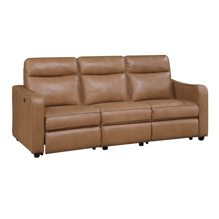 Equinox Power Double Reclining Sofa with Curved Track Arms (8368BRW-3A2PW*)