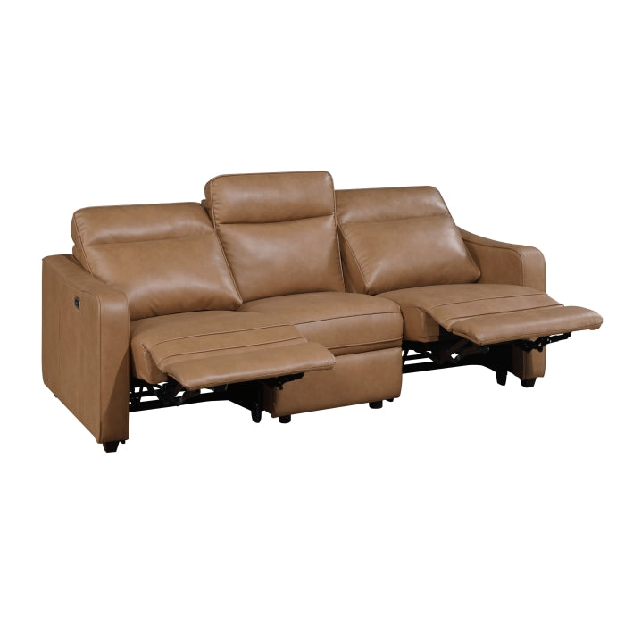 Equinox Power Double Reclining Sofa with Curved Track Arms (8368BRW-3A2PW*)