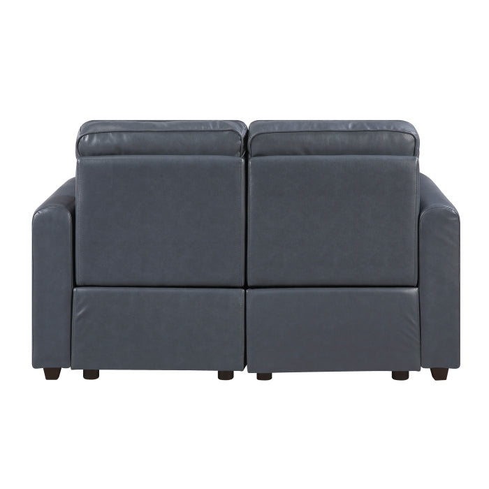 Equinox Power Reclining Loveseat with Rounded Arms — Navy Power