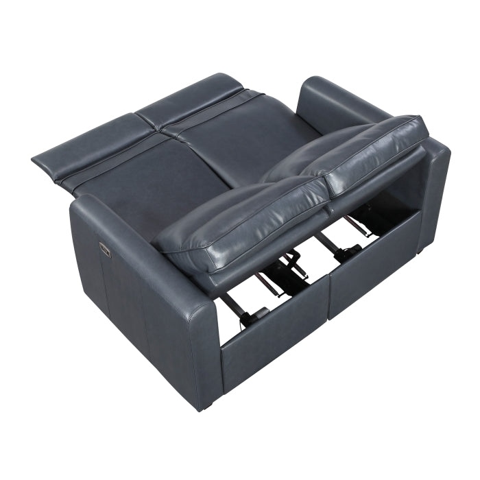 Equinox Power Reclining Loveseat with Rounded Arms — Navy Power