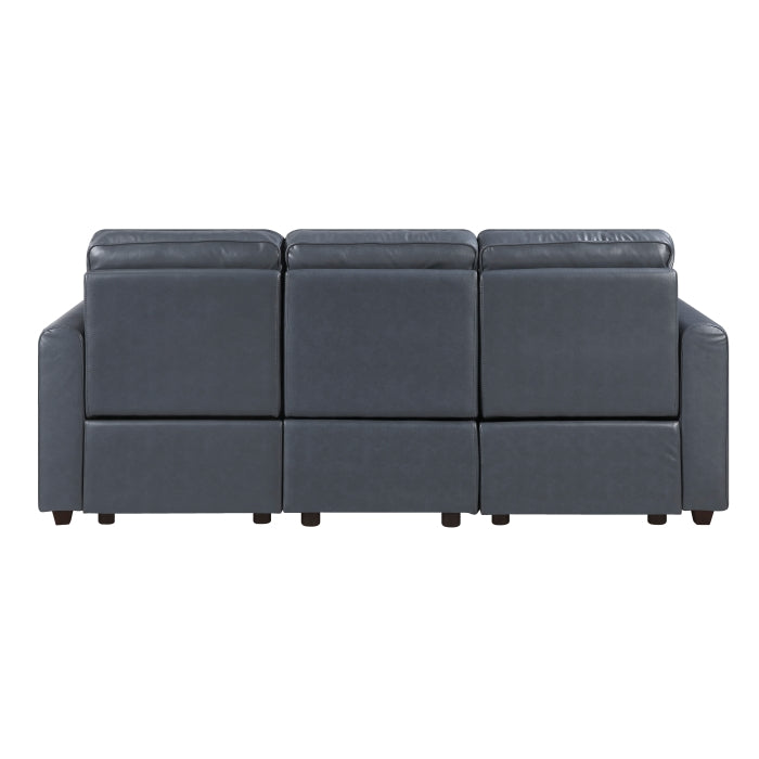 Equinox Power Double Reclining Sofa with Rounded Track Arms (8368NVY-3A1PW*)
