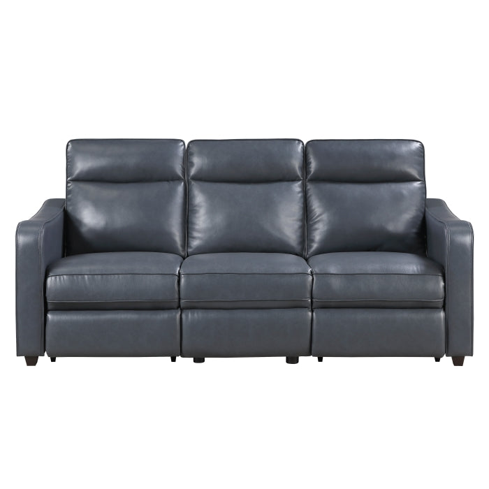 Equinox Power Double Reclining Sofa with Curved Track Arms (8368NVY-3A2PW*)