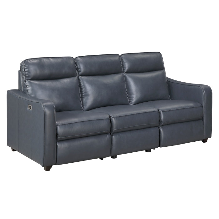 Equinox Power Double Reclining Sofa with Curved Track Arms (8368NVY-3A2PW*)
