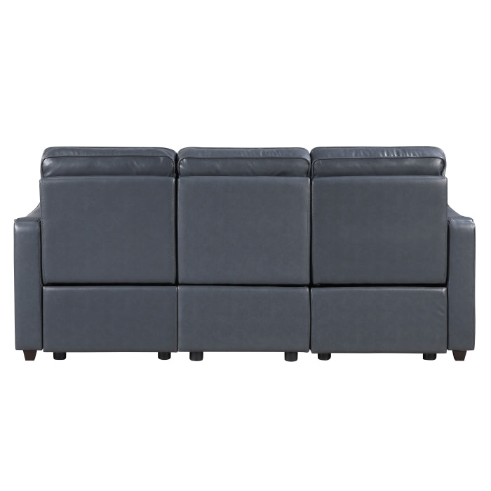 Equinox Power Double Reclining Sofa with Curved Track Arms (8368NVY-3A2PW*)
