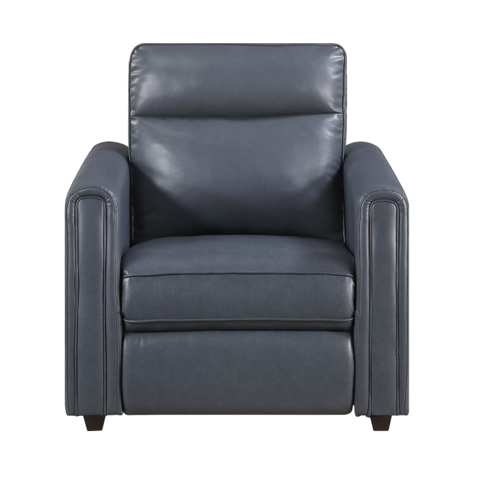 Equinox Power Reclining Chair with Rounded Track Arms (8368NVY-A1PW)