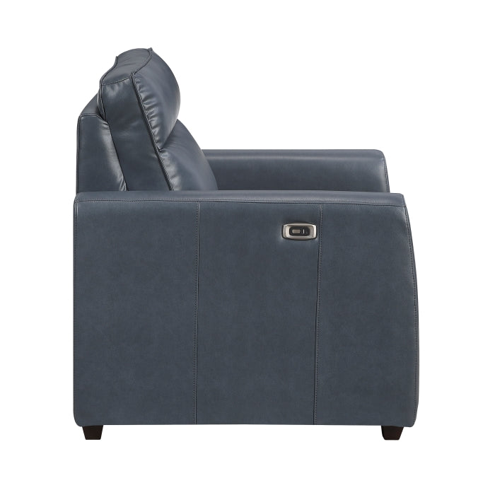 Equinox Power Reclining Chair with Rounded Track Arms (8368NVY-A1PW)