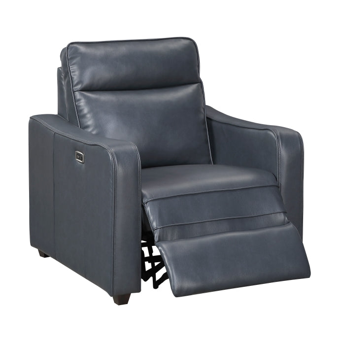 Equinox Power Reclining Chair with Curved Track Arms (8368NVY-A2PW)