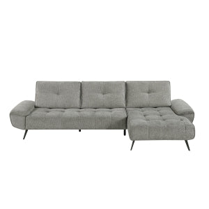2-Piece Sectional with Right Chaise and Dual-position Backs for Adjustable Seat Depth - Dominic - front product view