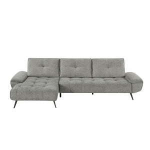 2-Piece Sectional with Left Chaise and Dual-position Backs for Adjustable Seat Depth - Dominic - front product view