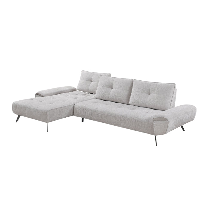 Dominic 2-Piece Sectional with Left Chaise and Dual-position Backs for Adjustable Seat Depth (8400LTG*2LC2R)