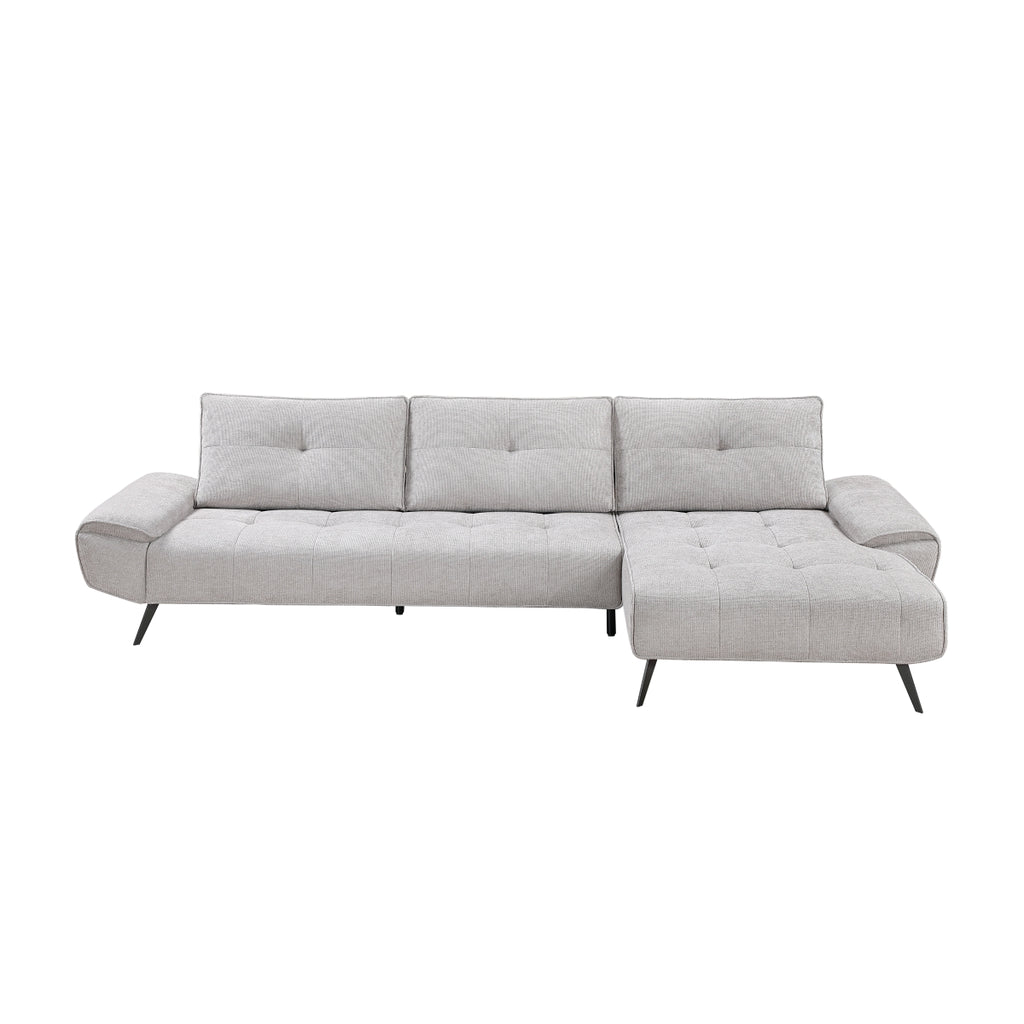 2-Piece Sectional with Right Chaise and Dual-position Backs for Adjustable Seat Depth - Dominic - HD product view